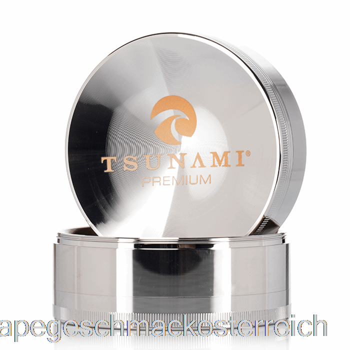 Tsunami 3,9 Zoll 4-teiliger Versunkener Top-Grinder Silber (100 Mm) Vape-Geschmack